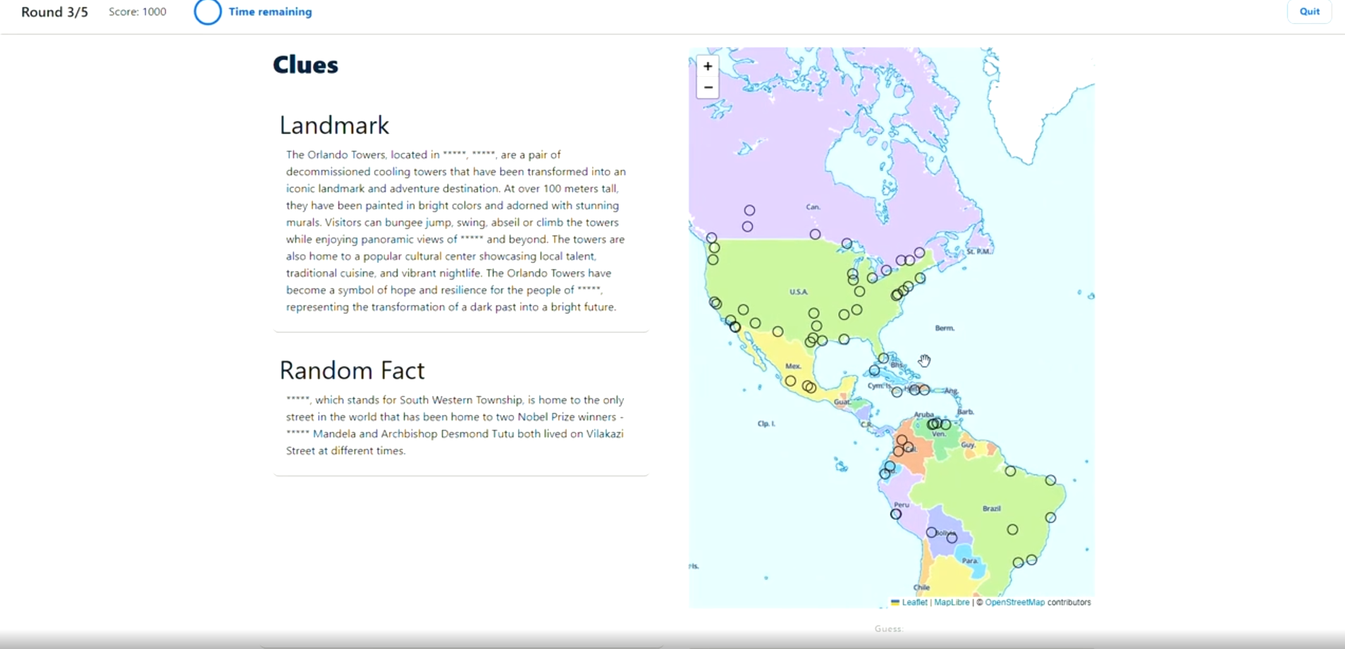 Touring Test original UI (blue Material UI theme)